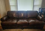 Real Leather couch and Chair and a half